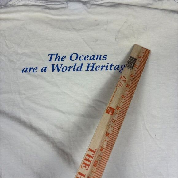 VTG 90s Oceanic Society Dolphin T Shirt L USA Made Single Stitch Graphic Ocean - Picture 12 of 14